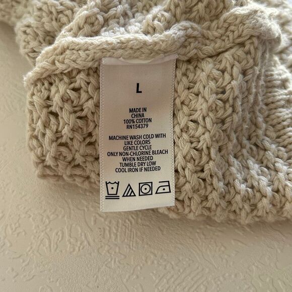 Aeropostale Knit Cropped Cami Tank Top Beige Textured Sleeveless Women’s Size L - Picture 4 of 7